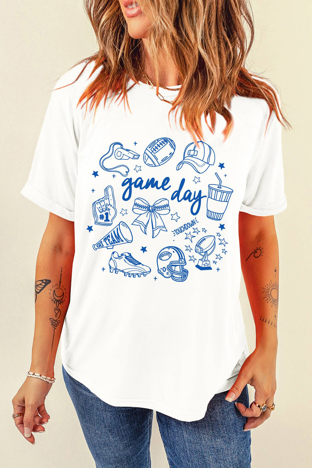 Gameday Doodle Printed T Shirt
