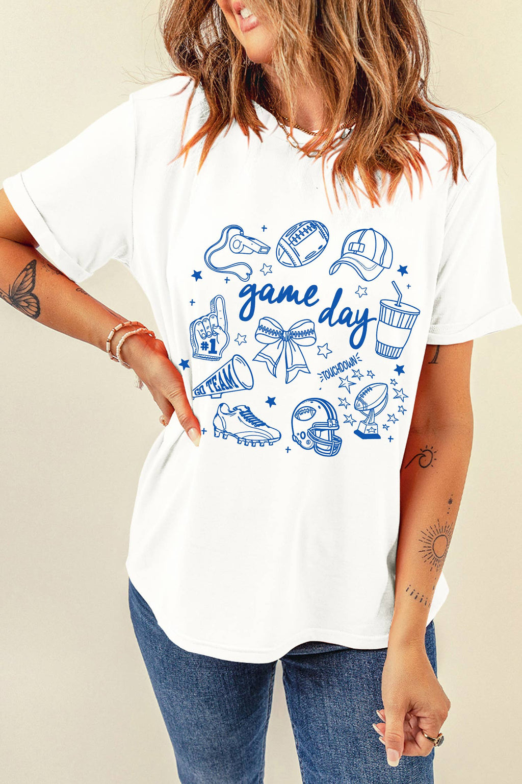 Gameday Doodle Printed T Shirt