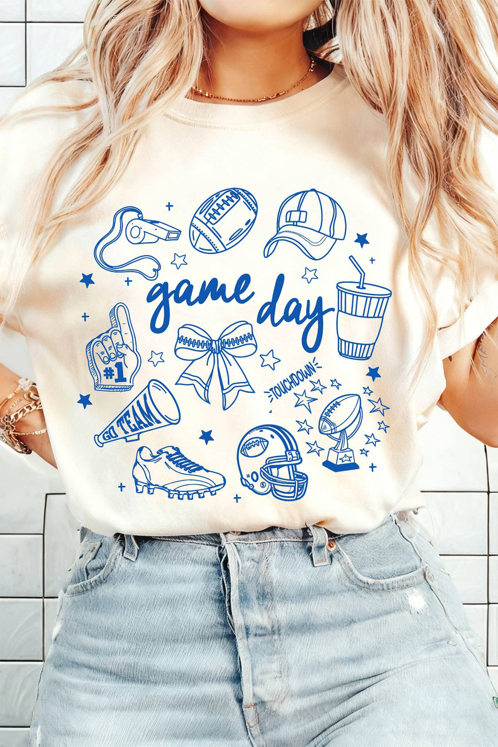 Gameday Doodle Printed T Shirt