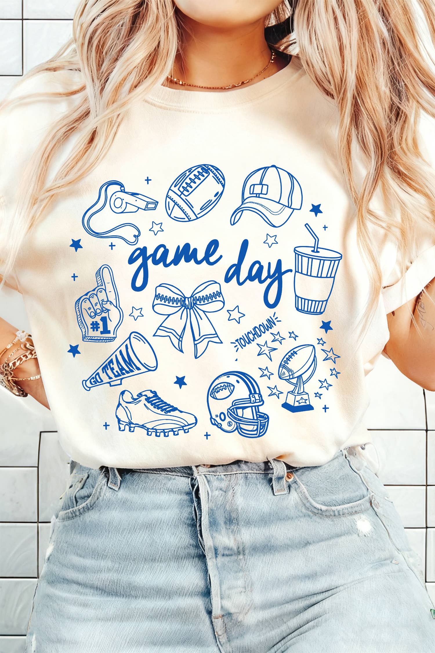 Gameday Doodle Printed T Shirt